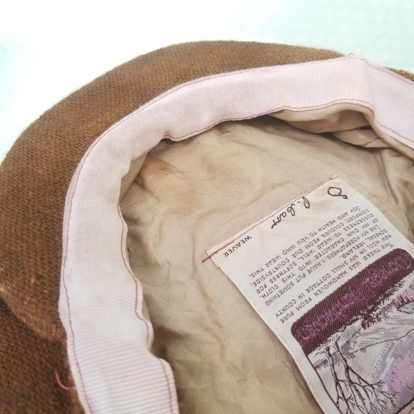 SOLD Vintage Irish Donegal handwoven tweed flat cap - Picture 13 of 15